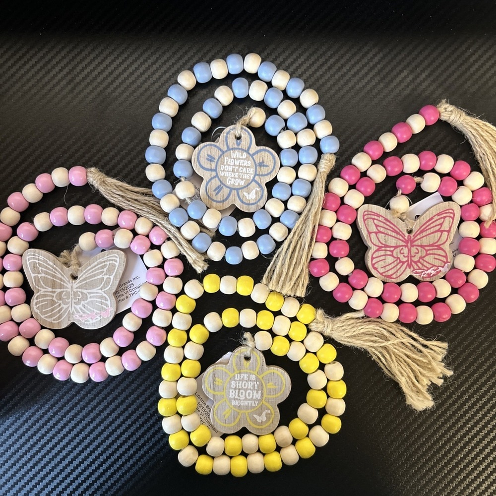 Dolly Parton‎ Spring Wildflower Collection  Wood Bead Set of 4